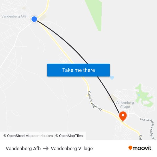 Vandenberg Afb to Vandenberg Village map