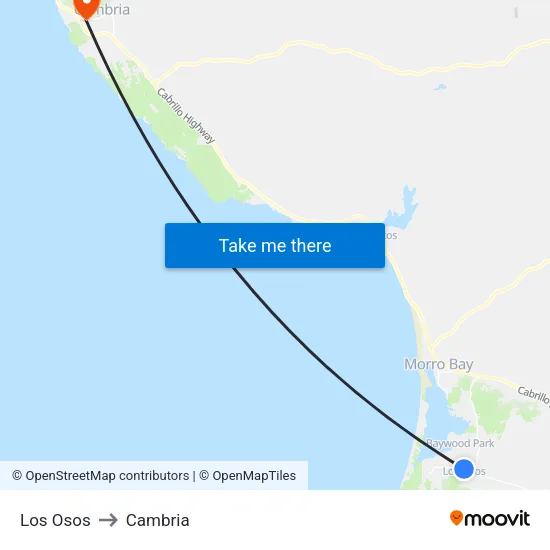 Los Osos to Cambria map