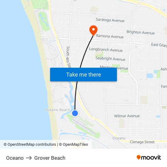 Oceano to Grover Beach map