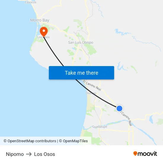 Nipomo to Los Osos map