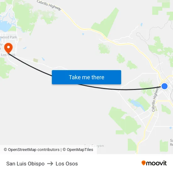 San Luis Obispo to Los Osos map