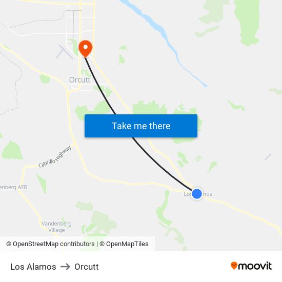 Los Alamos to Orcutt map