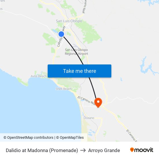 Dalidio at Madonna (Promenade) to Arroyo Grande map