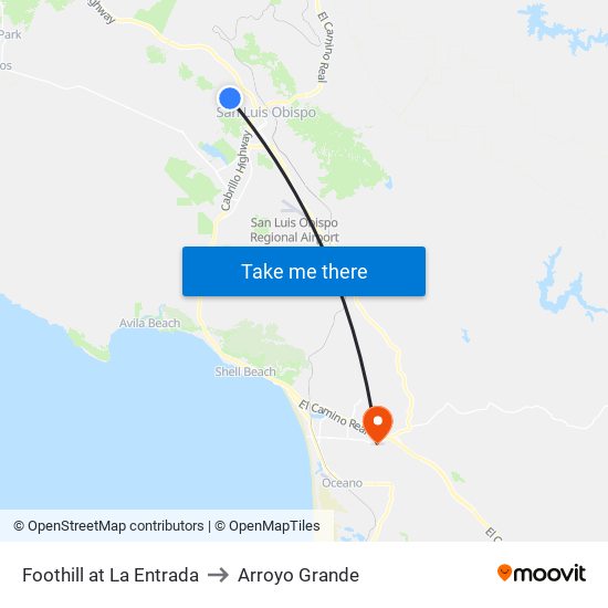 Foothill at La Entrada to Arroyo Grande map