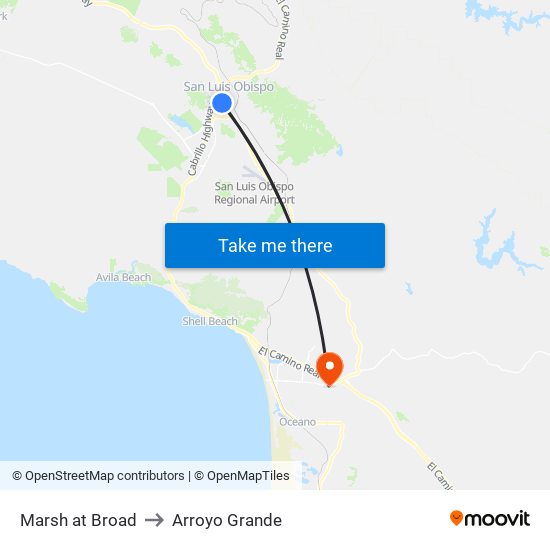 Marsh at Broad to Arroyo Grande map