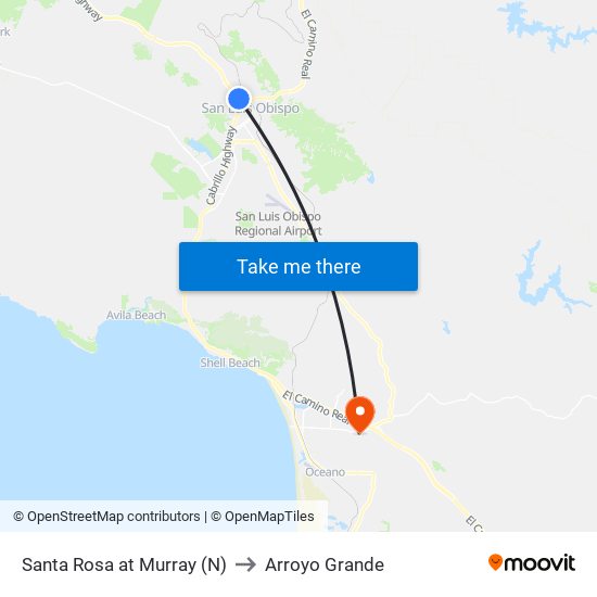 Santa Rosa at Murray (N) to Arroyo Grande map