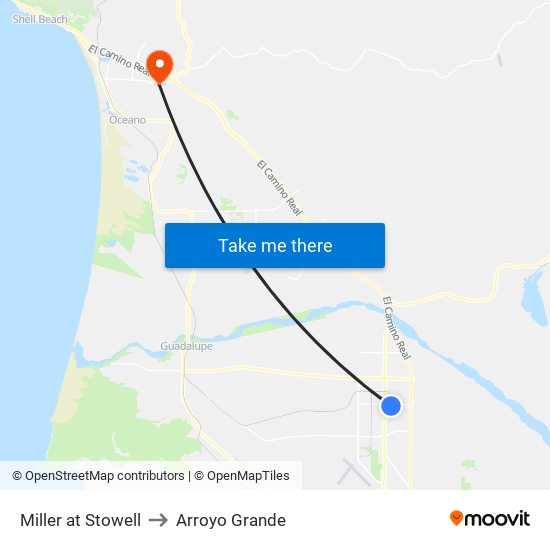 Miller at Stowell to Arroyo Grande map