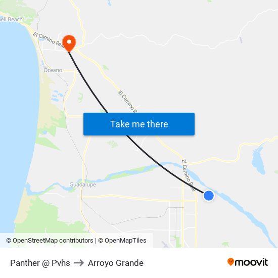 Panther @ Pvhs to Arroyo Grande map