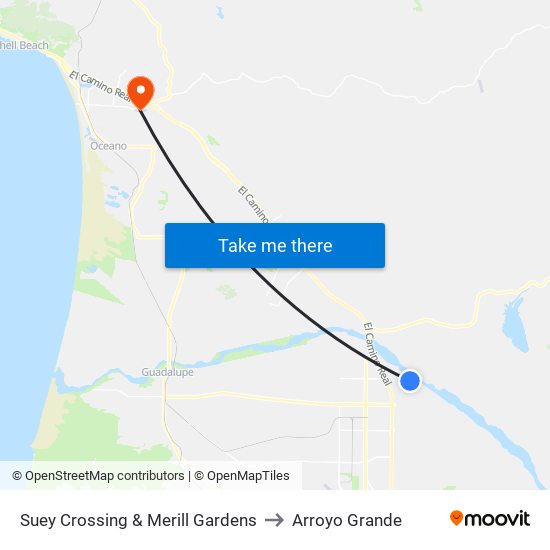 Suey Crossing & Merill Gardens to Arroyo Grande map