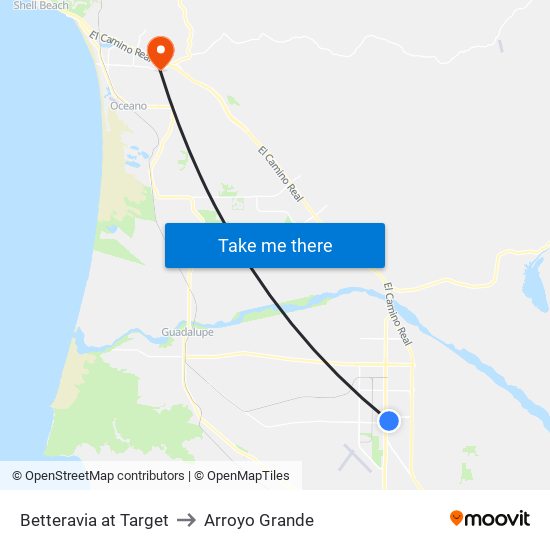 Betteravia at Target to Arroyo Grande map