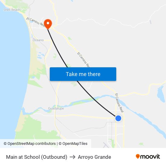 Main at School (Outbound) to Arroyo Grande map