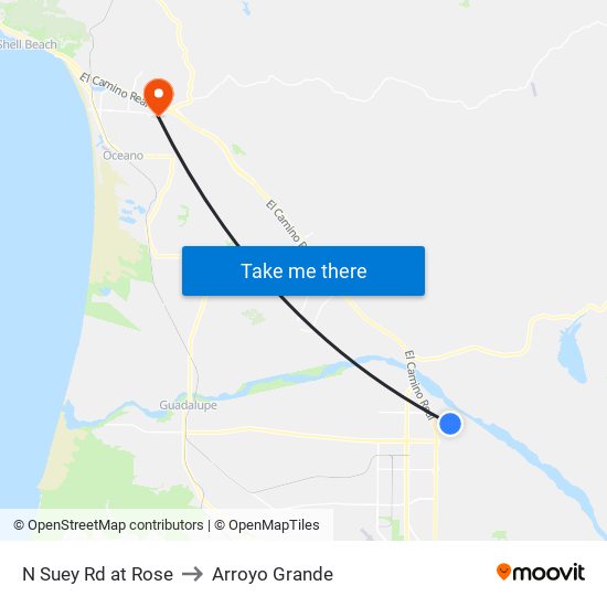 N Suey Rd at Rose to Arroyo Grande map