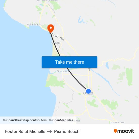 Foster Rd at Michelle to Pismo Beach map