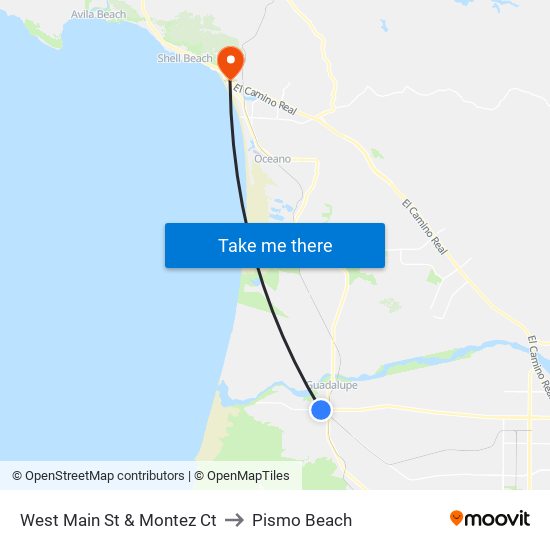 West Main St & Montez Ct to Pismo Beach map