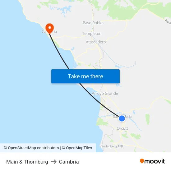 Main & Thornburg to Cambria map