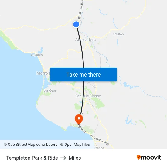 Templeton Park & Ride to Miles map
