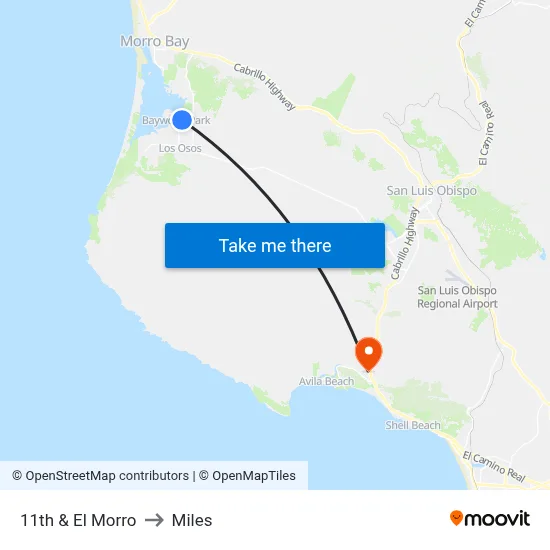 11th & El Morro to Miles map
