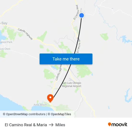 El Camino Real & Maria to Miles map