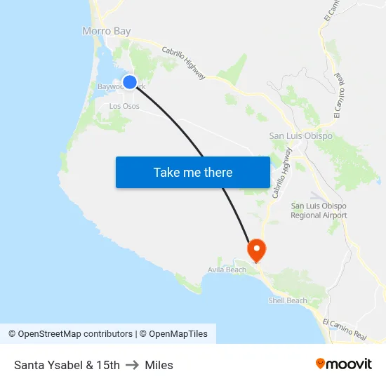Santa Ysabel & 15th to Miles map