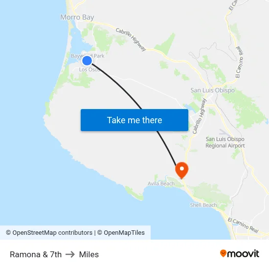 Ramona & 7th to Miles map