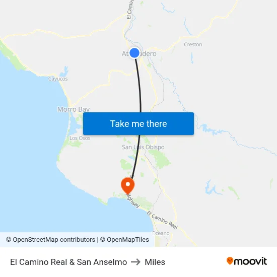 El Camino Real & San Anselmo to Miles map