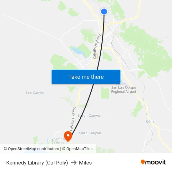 Kennedy Library (Cal Poly) to Miles map