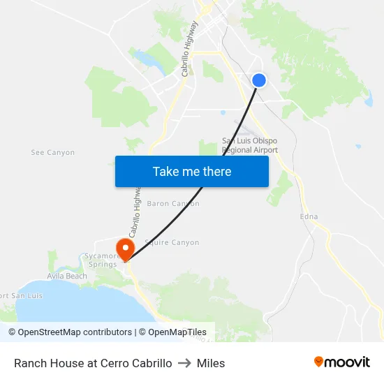 Ranch House at Cerro Cabrillo to Miles map