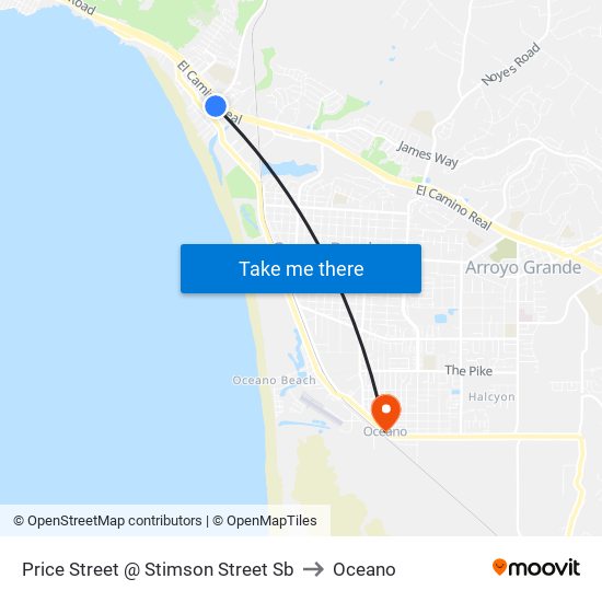 Price Street @ Stimson Street Sb to Oceano map