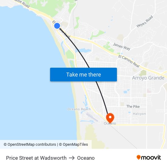 Price Street at Wadsworth to Oceano map