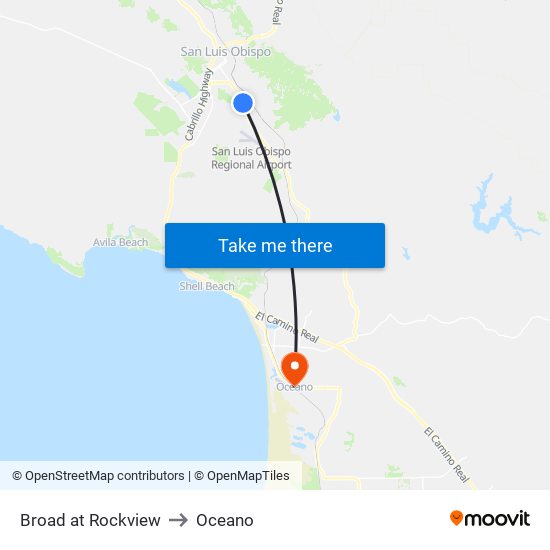 Broad at Rockview to Oceano map