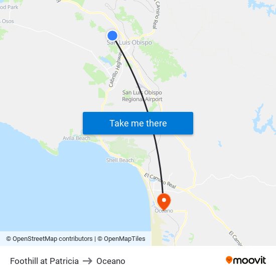 Foothill at Patricia to Oceano map