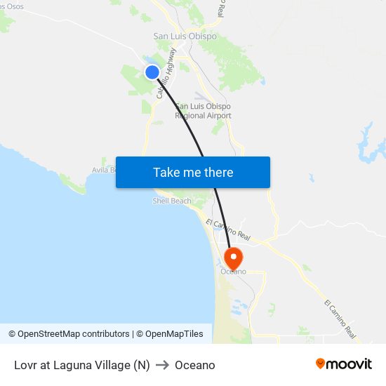 Lovr at Laguna Village (N) to Oceano map