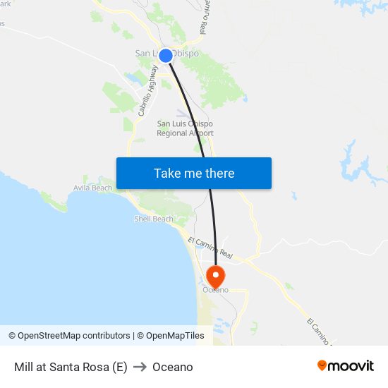 Mill at Santa Rosa (E) to Oceano map