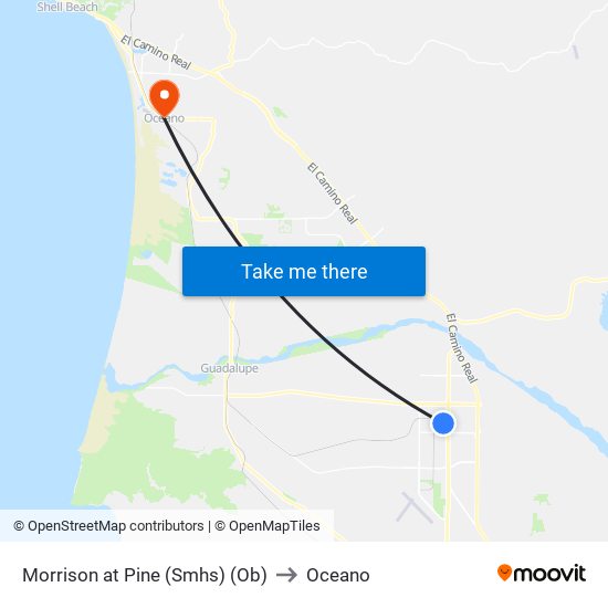 Morrison at Pine (Smhs) (Ob) to Oceano map