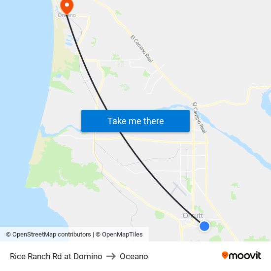 Rice Ranch Rd at Domino to Oceano map