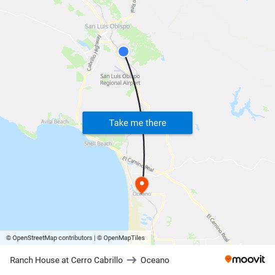 Ranch House at Cerro Cabrillo to Oceano map