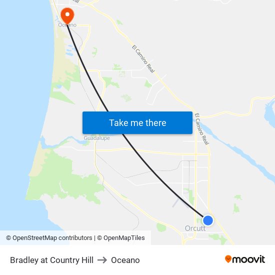 Bradley at Country Hill to Oceano map