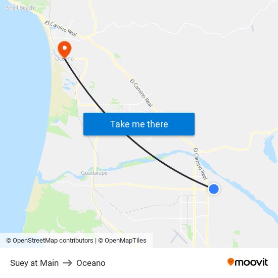 Suey at Main to Oceano map
