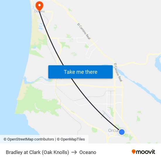 Bradley at Clark (Oak Knolls) to Oceano map