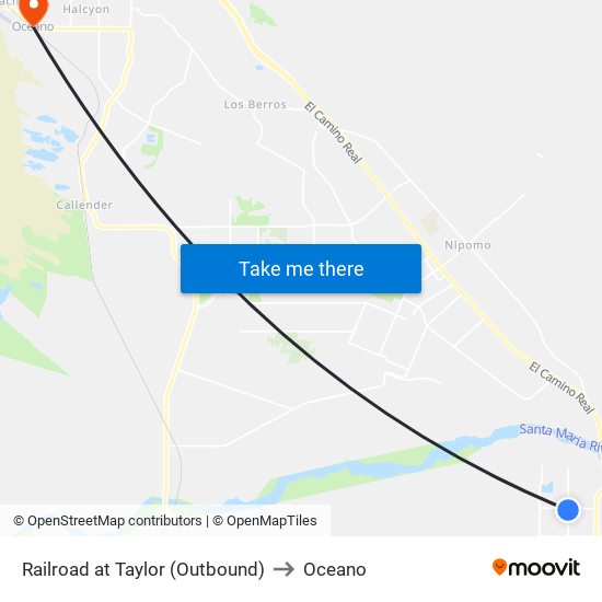 Railroad at Taylor (Outbound) to Oceano map