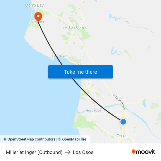 Miller at Inger (Outbound) to Los Osos map
