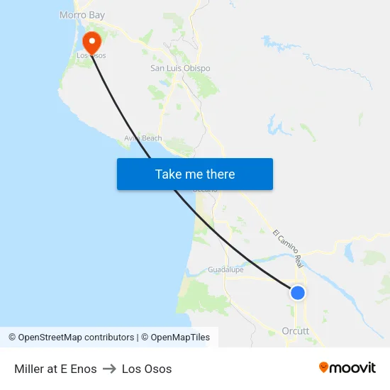 Miller at E Enos to Los Osos map