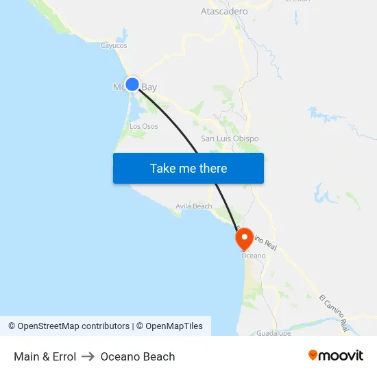 Main & Errol to Oceano Beach map