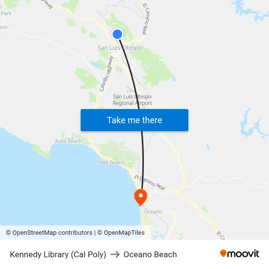 Kennedy Library  (Cal Poly) to Oceano Beach map