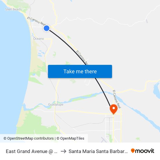 East Grand Avenue @ Alder Street Eb to Santa Maria Santa Barbara County CA USA map