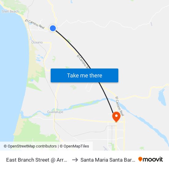 East Branch Street @ Arroyo Grande City Hall Wb to Santa Maria Santa Barbara County CA USA map