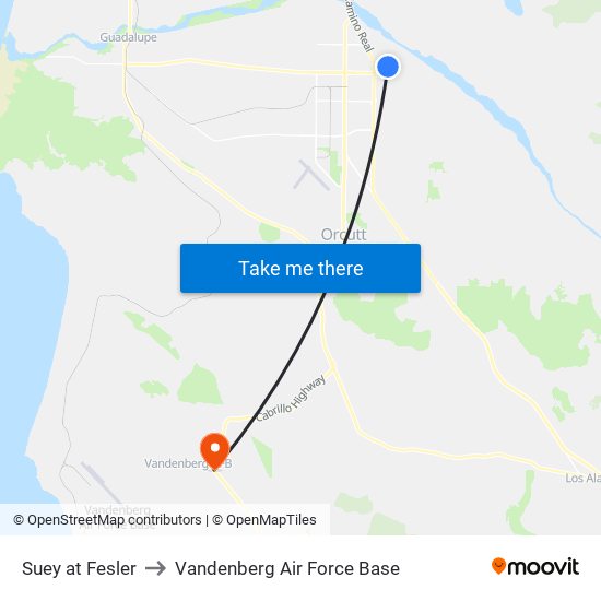 Suey at Fesler to Vandenberg Air Force Base map