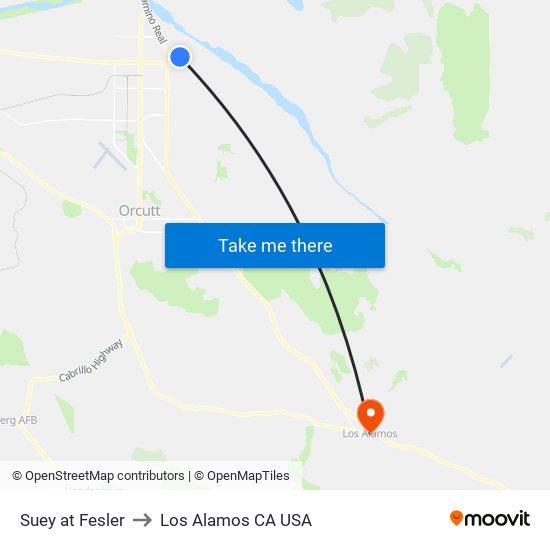 Suey at Fesler to Los Alamos CA USA map