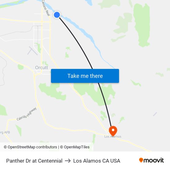 Panther Dr at Centennial to Los Alamos CA USA map