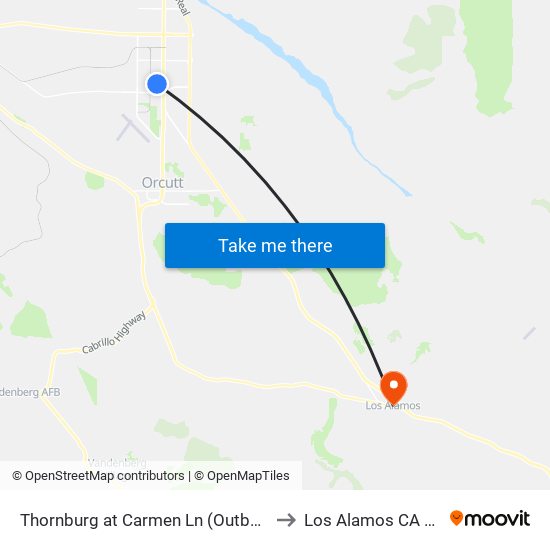 Thornburg at Carmen Ln (Outbound) to Los Alamos CA USA map